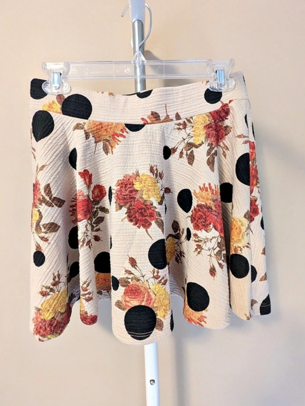 Zara Floral Polka Dot Mini Skirt Size Medium Like New